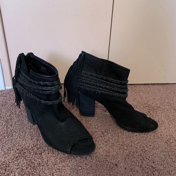 BCBGeneration suede fringe open toe booties - Picture 5 of 5